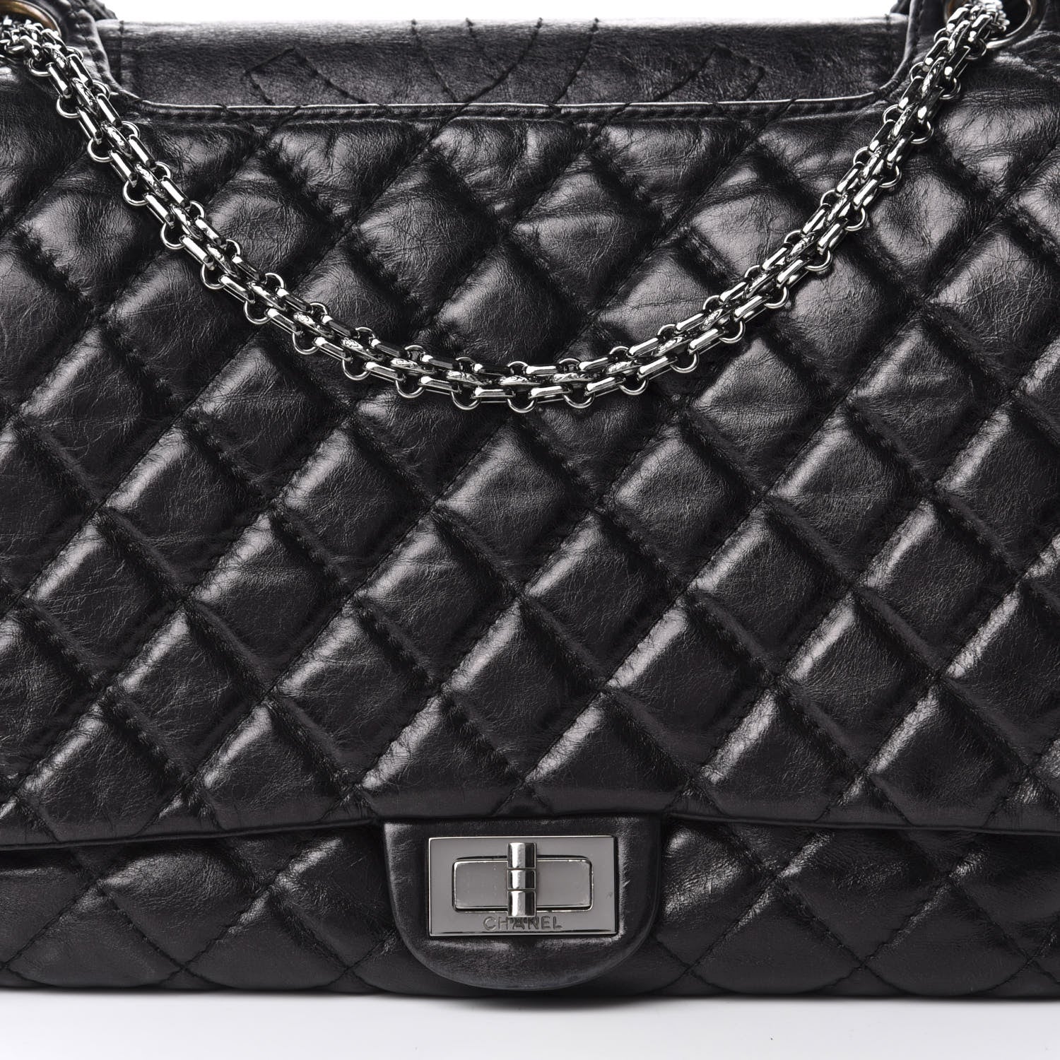 Chanel Metallic Aged Calfskin Quilted Reissue 2.55 Accordion Flap