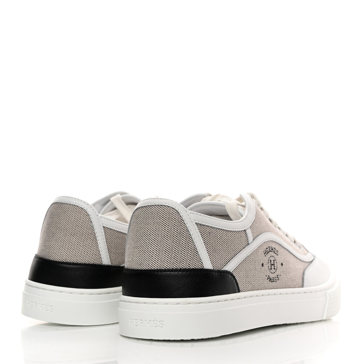Canvas Calfskin Get Sneakers 38 Prunoir Blanc