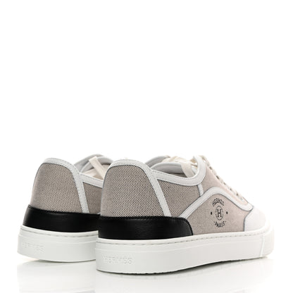 Hermes Canvas Calfskin Get Sneakers 38 Prunoir Blanc 4 of 8