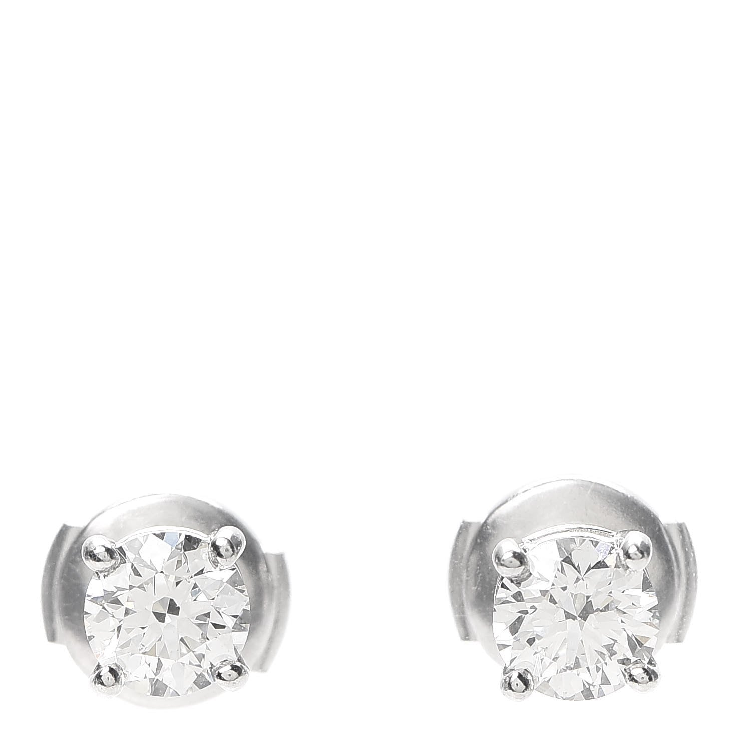 Tiffany Platinum Diamond 1.10ctw Round Solitaire Earrings 1 of 6