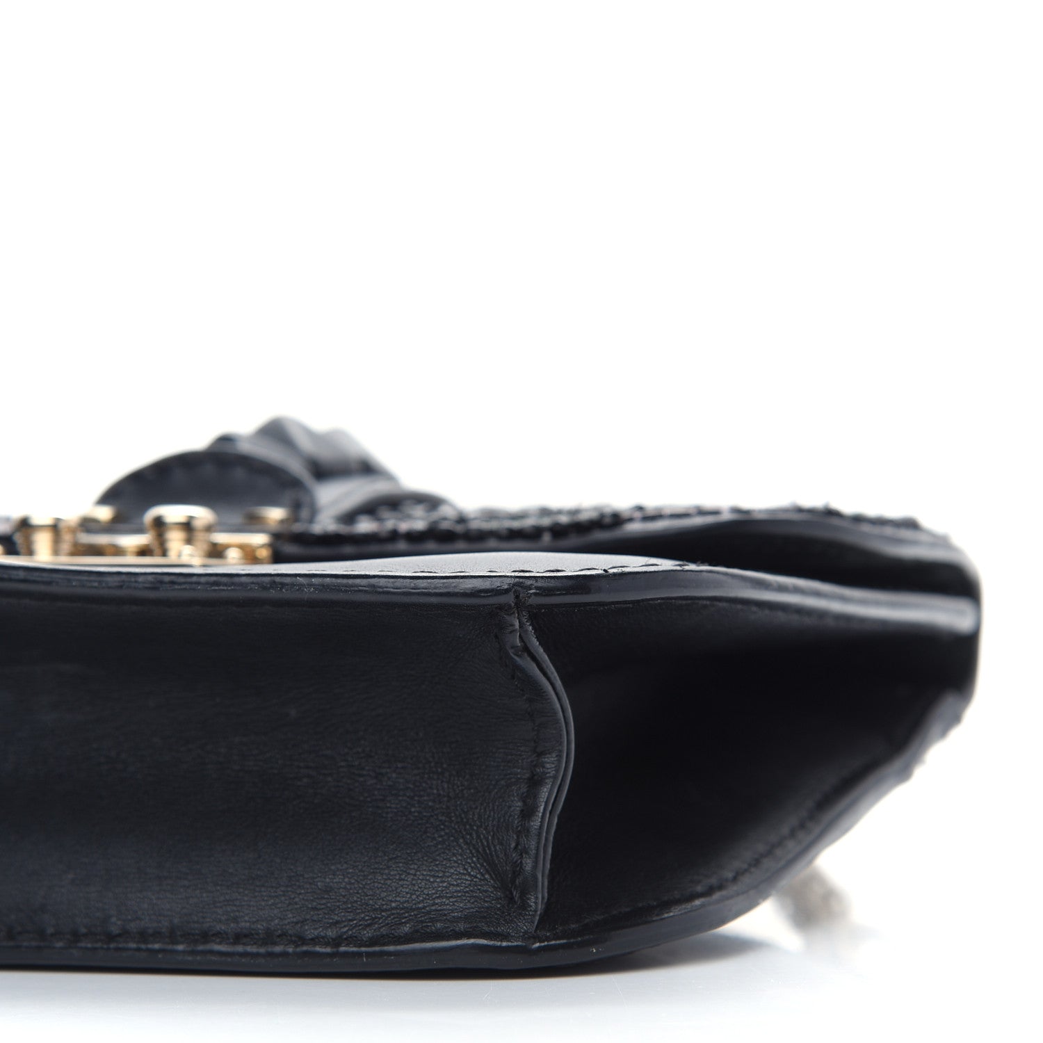 Valentino Garavani Vitello Beaded Small Glam Lock Rockstud Flap Black Multicolor 6 of 11