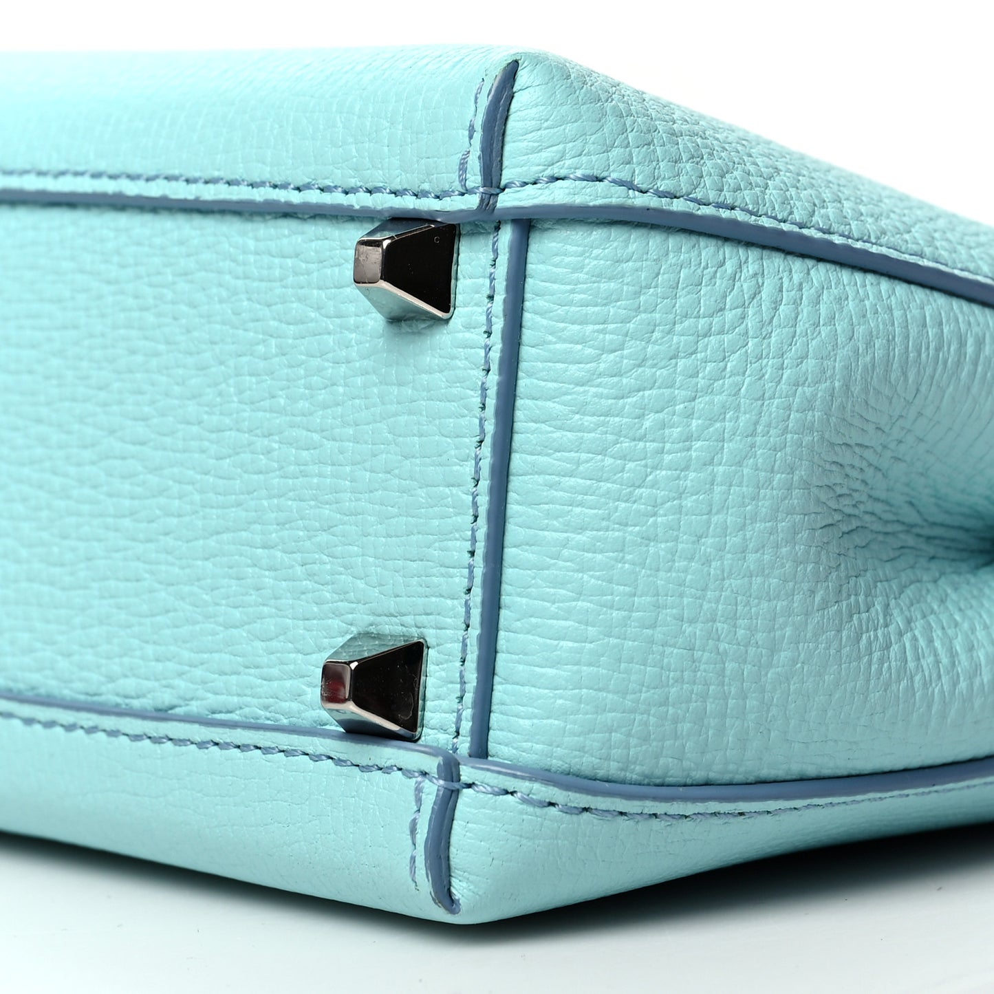 Grained Calfskin Mini Tote Light Blue