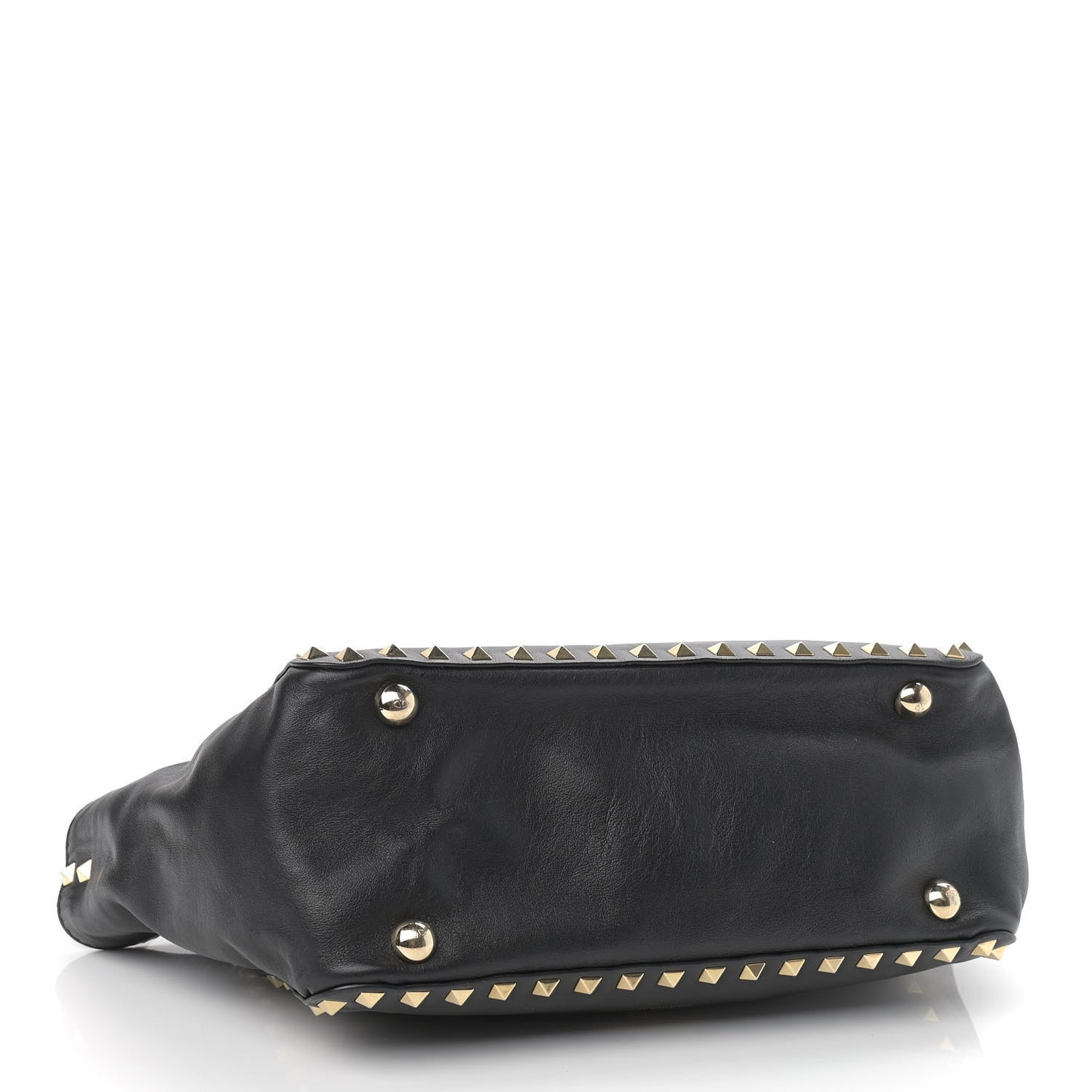Vitello Small Rockstud Tote Black