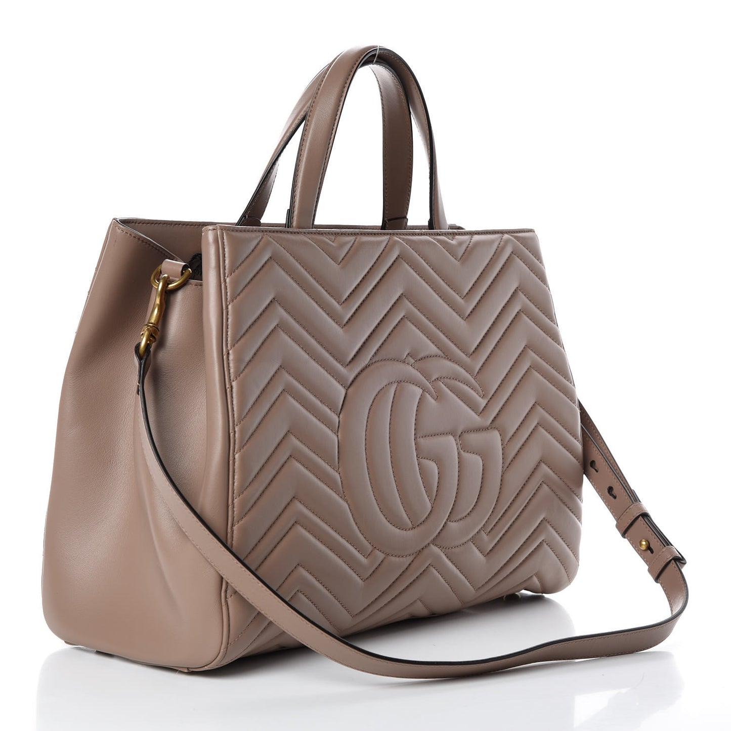 Calfskin Matelasse Medium GG Marmont Tote Porcelain Rose