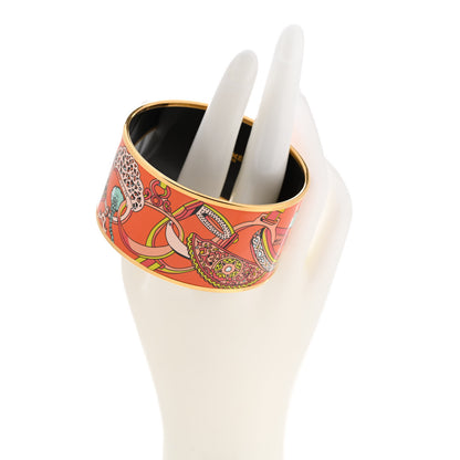 Hermes Enamel Printed Extra Wide Bracelet 65 Orange 2 of 6