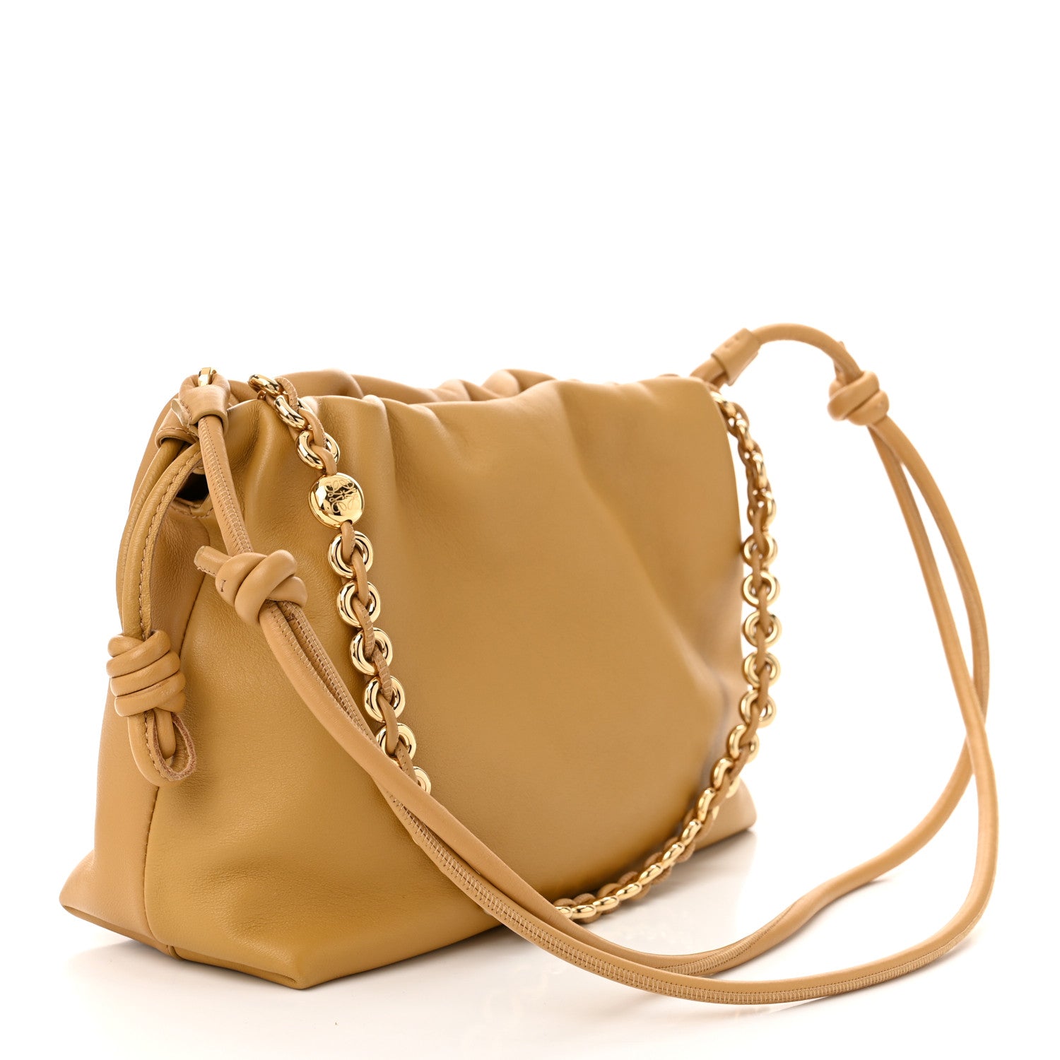 Loewe Mellow Nappa Medium Donut Chain Flamenco Knot Clutch Beige 3 of 10