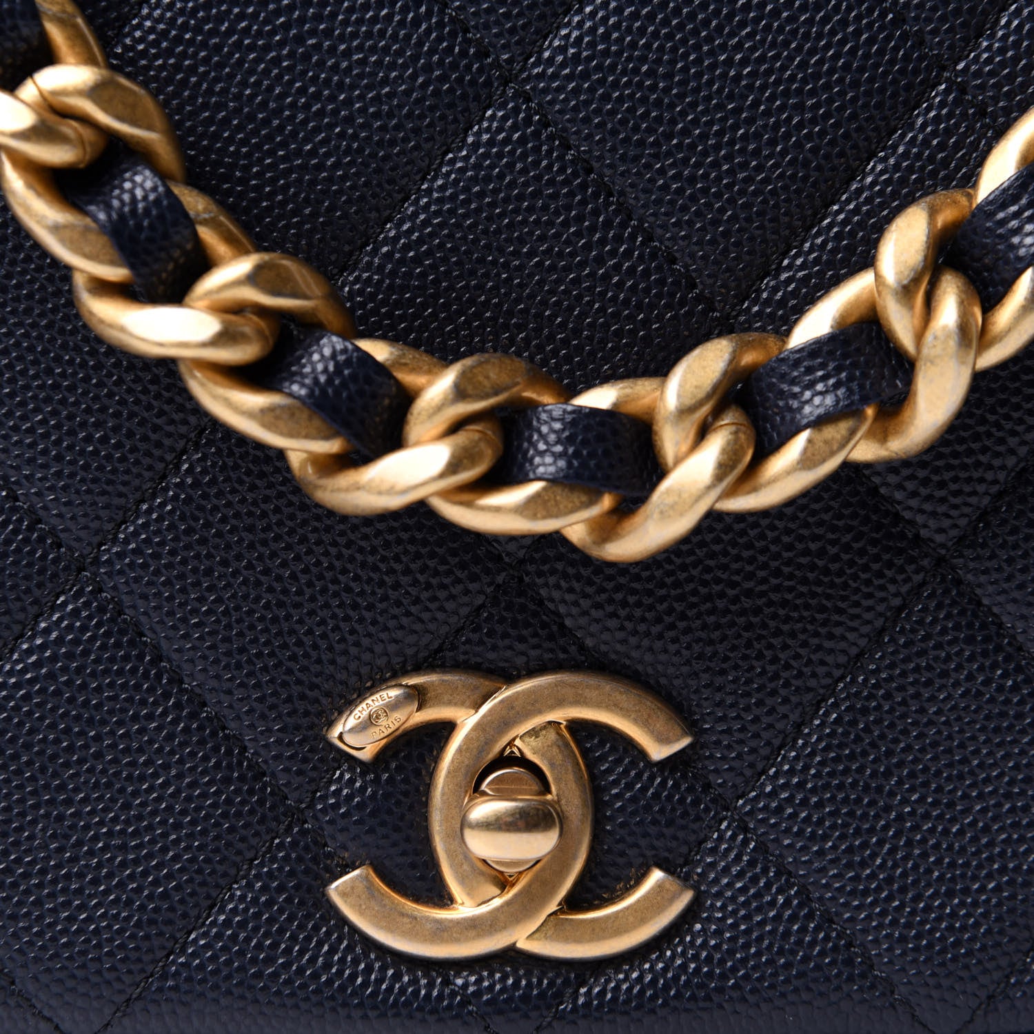 Chanel Caviar Quilted Small Fashion Therapy Flap Bag Navy Blue 11 of 14
