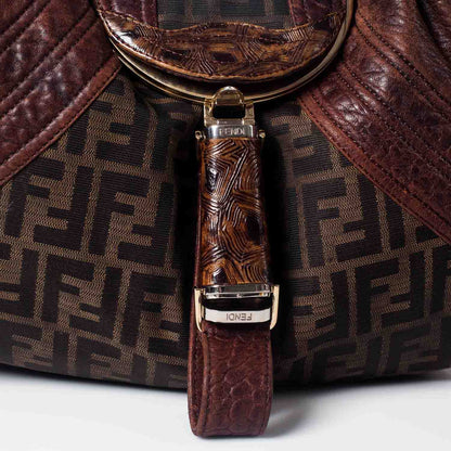Fendi Zucca Nappa Nuvolata Vitello Tortuga Spy Tobacco Moro 6 of 11