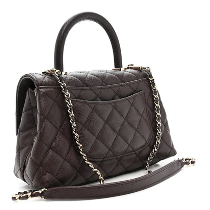 Chanel Caviar Quilted Mini Coco Handle Flap Burgundy 3 of 10