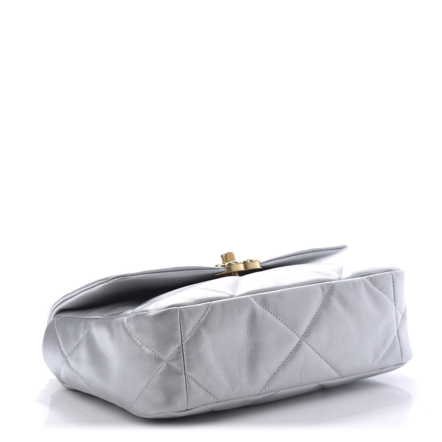 Chanel Metallic Goatskin Quilted Medium 19 Flap Silver 4 of 11