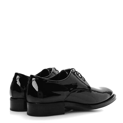 Saint Laurent Patent Calfskin Mens Derby Lace Up Shoes 36 Black 4 of 10
