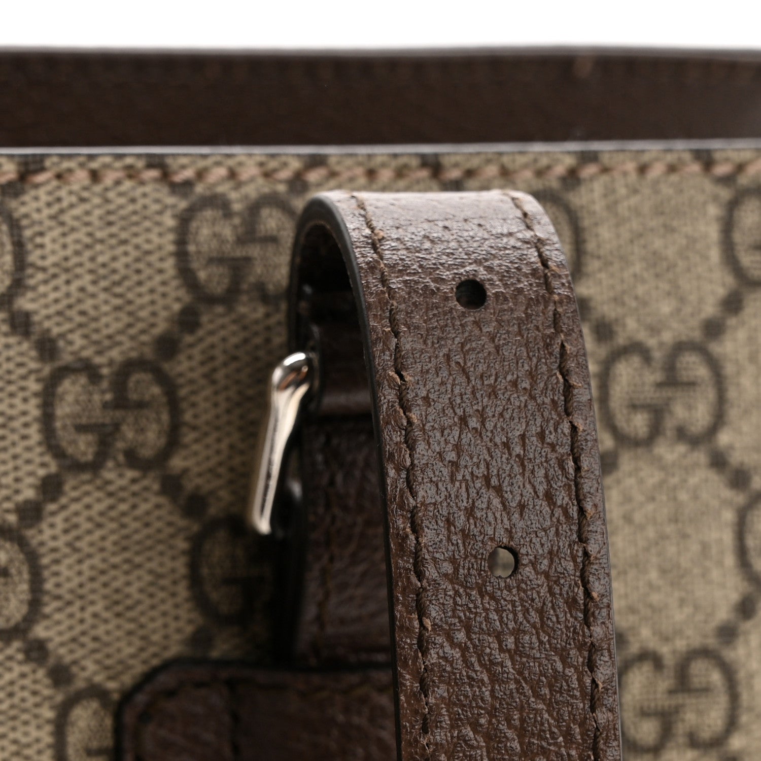 Gucci GG Supreme Monogram Textured Dollar Calfskin Small Detail Tote Beige Ebony New Acero 14 of 14