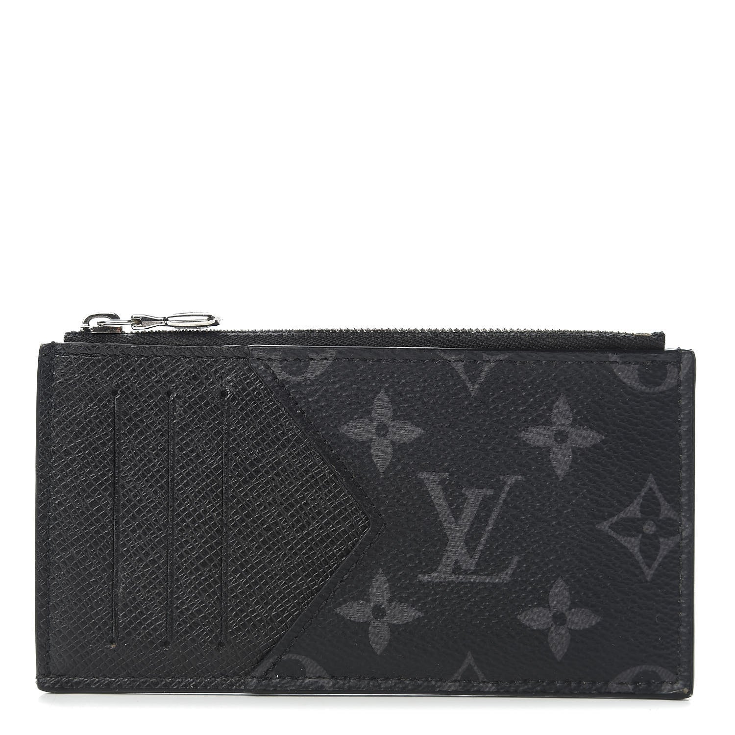 Louis Vuitton Monogram Eclipse Taiga Coin Card Holder 1 of 6
