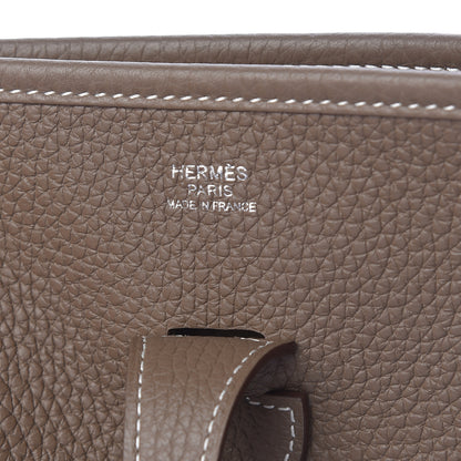 Hermes Taurillon Clemence Evelyne III PM Etoupe 6 of 10