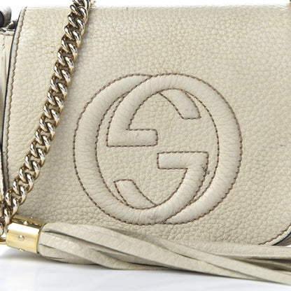 Gucci Pebbled Calfskin Small Soho Flap Crossbody Off White 11 of 11