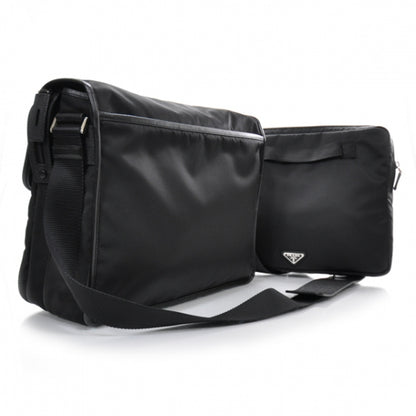Prada Tessuto Nylon Messenger Bag w Laptop Case Nero 3 of 10