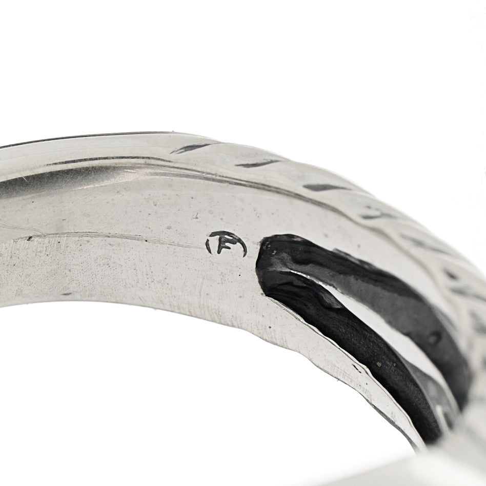 David Yurman Sterling Silver Diamond Black Onyx 11mm Albion Ring 54 6.75 5 of 7