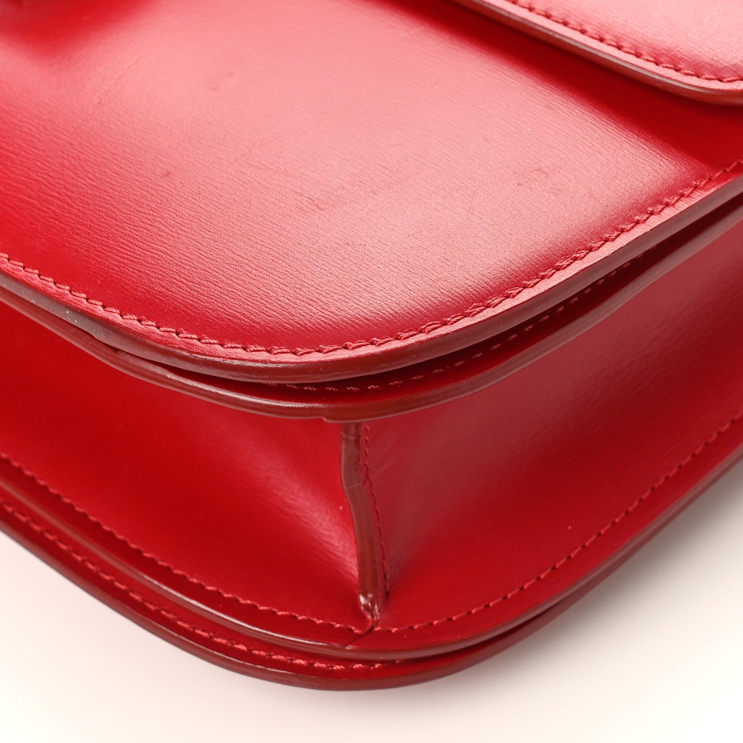 Celine Box Calfskin Medium Classic Box Flap Bag Red 8 of 8