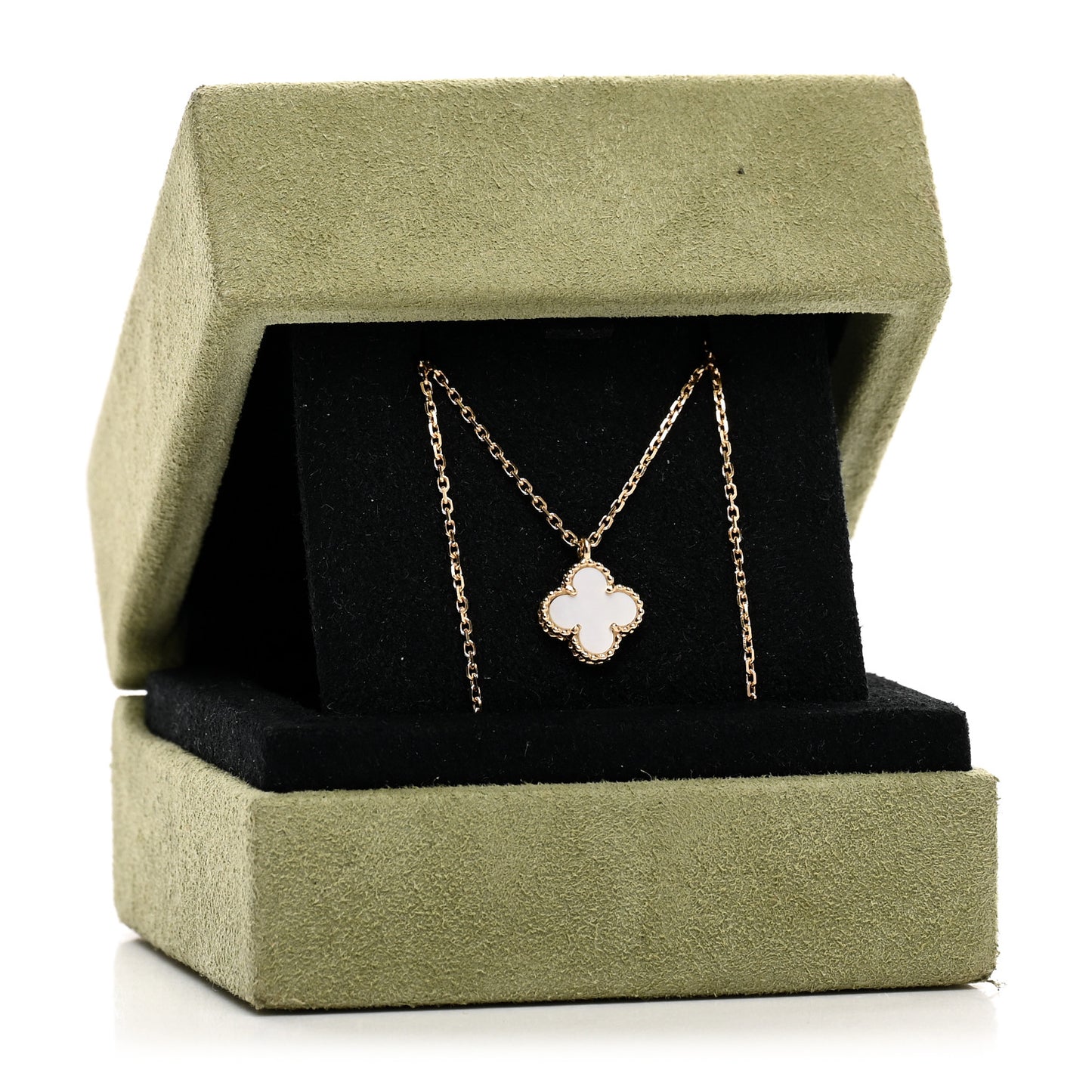 18K Yellow Gold Mother of Pearl Sweet Alhambra Pendant Necklace