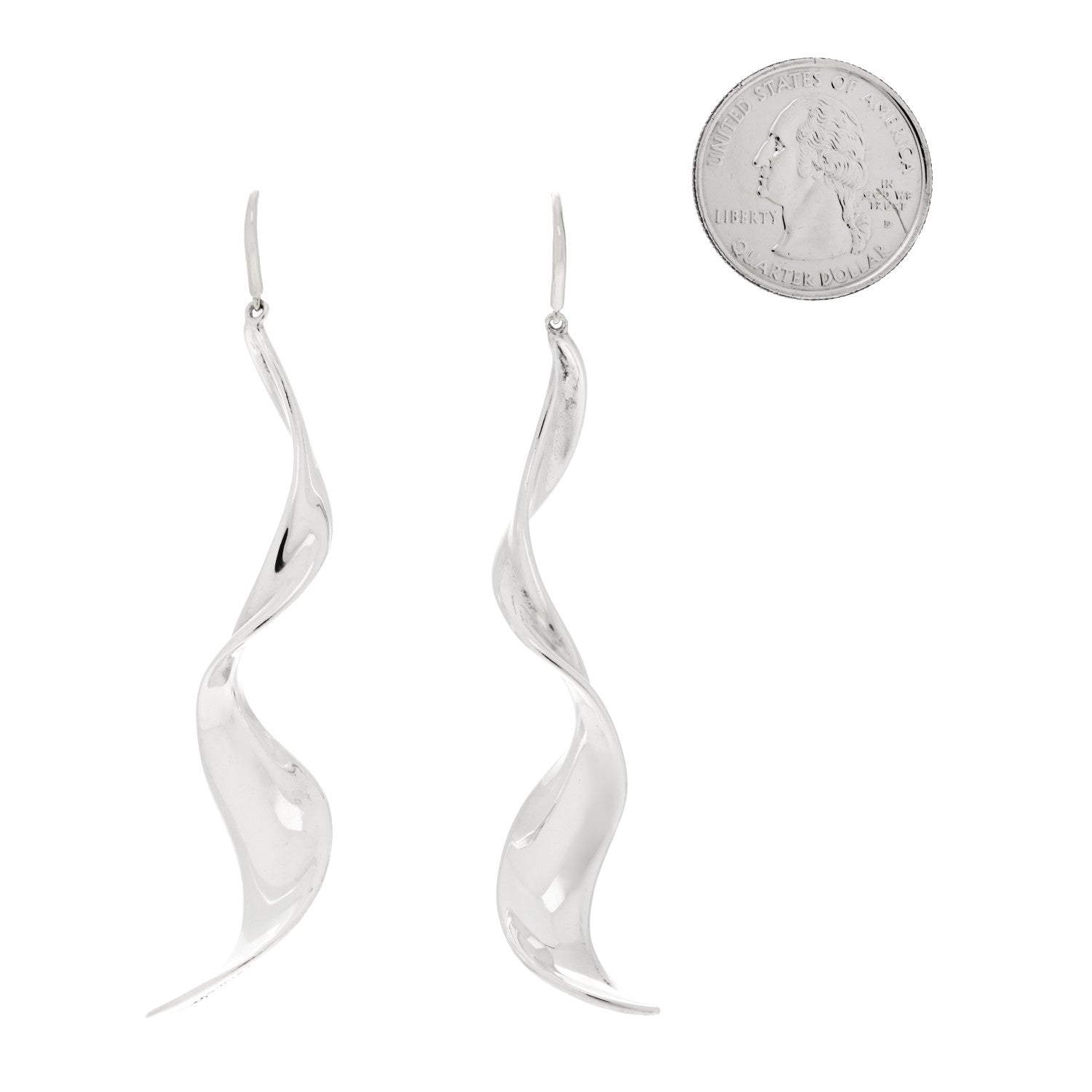 Tiffany Sterling Silver Frank Gehry Orchid Drop Earrings 2 of 4