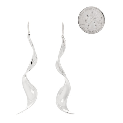 Tiffany Sterling Silver Frank Gehry Orchid Drop Earrings 2 of 4