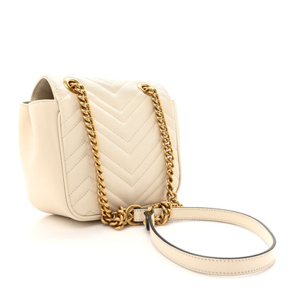 Gucci Calfskin Matelasse Mini GG Marmont Square Shoulder Bag White 2 of 11