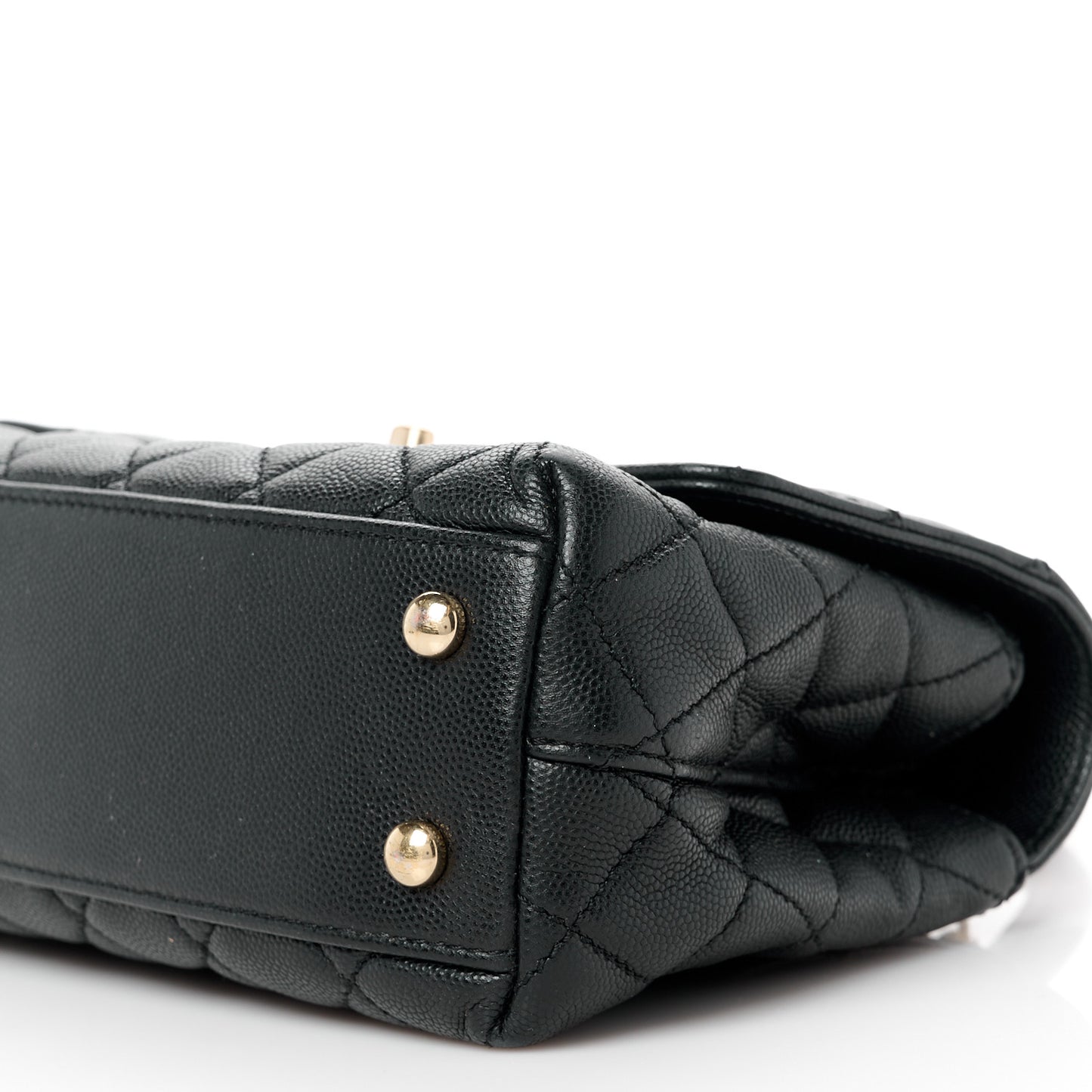 Caviar Quilted Mini Coco Handle Flap Black