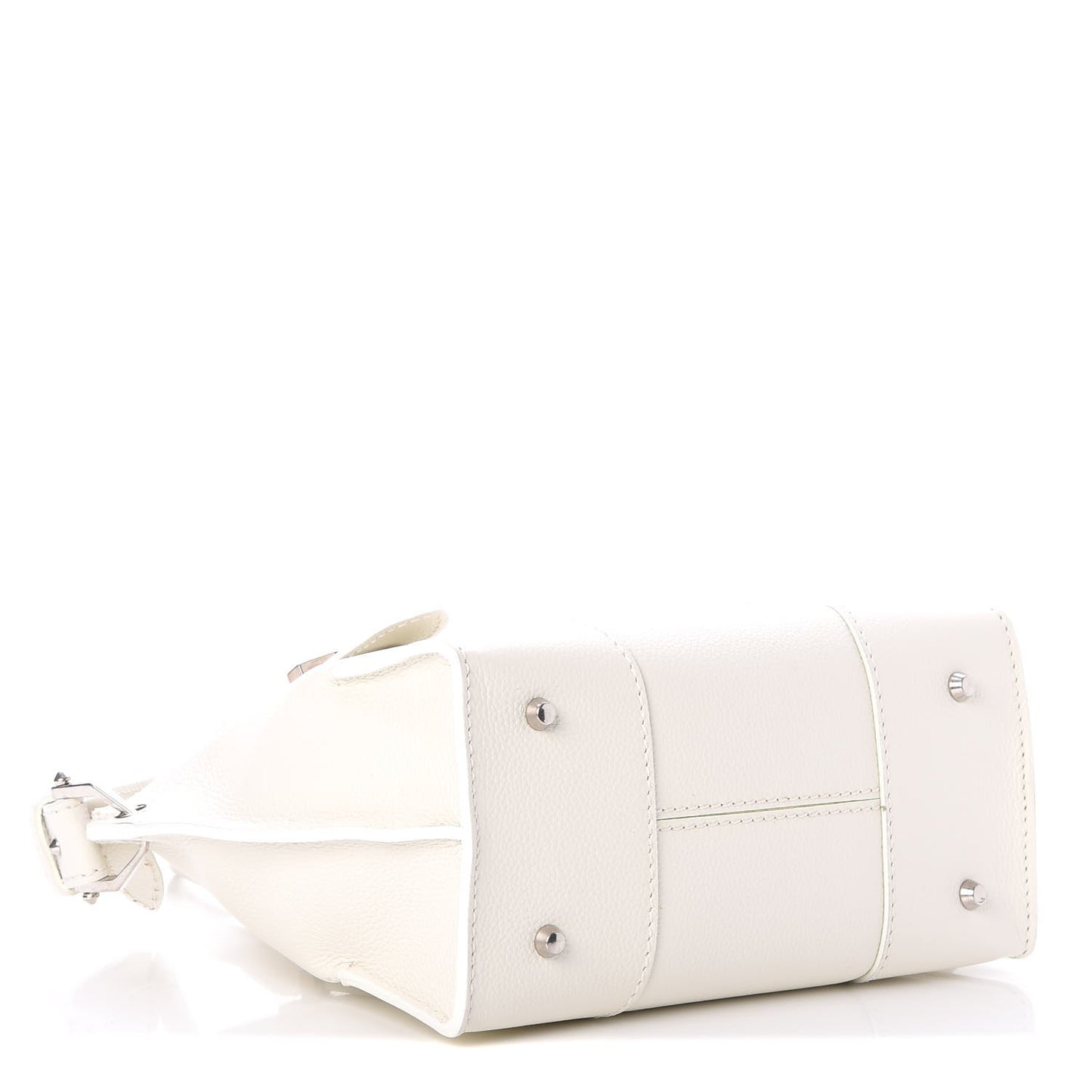 Grained Calfskin Small Legend Satchel White