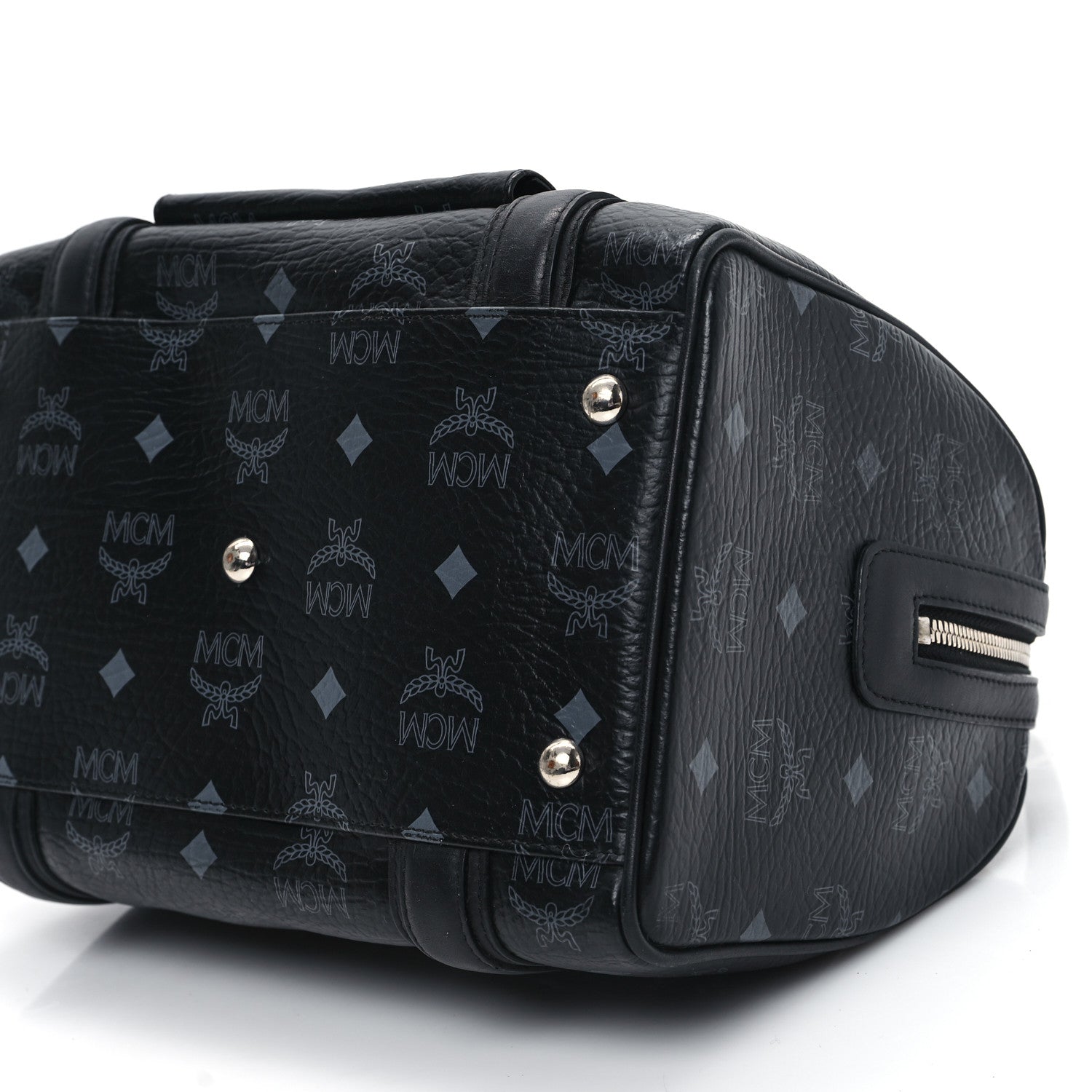 MCM Visetos Small Boston Bag Black 10 of 12