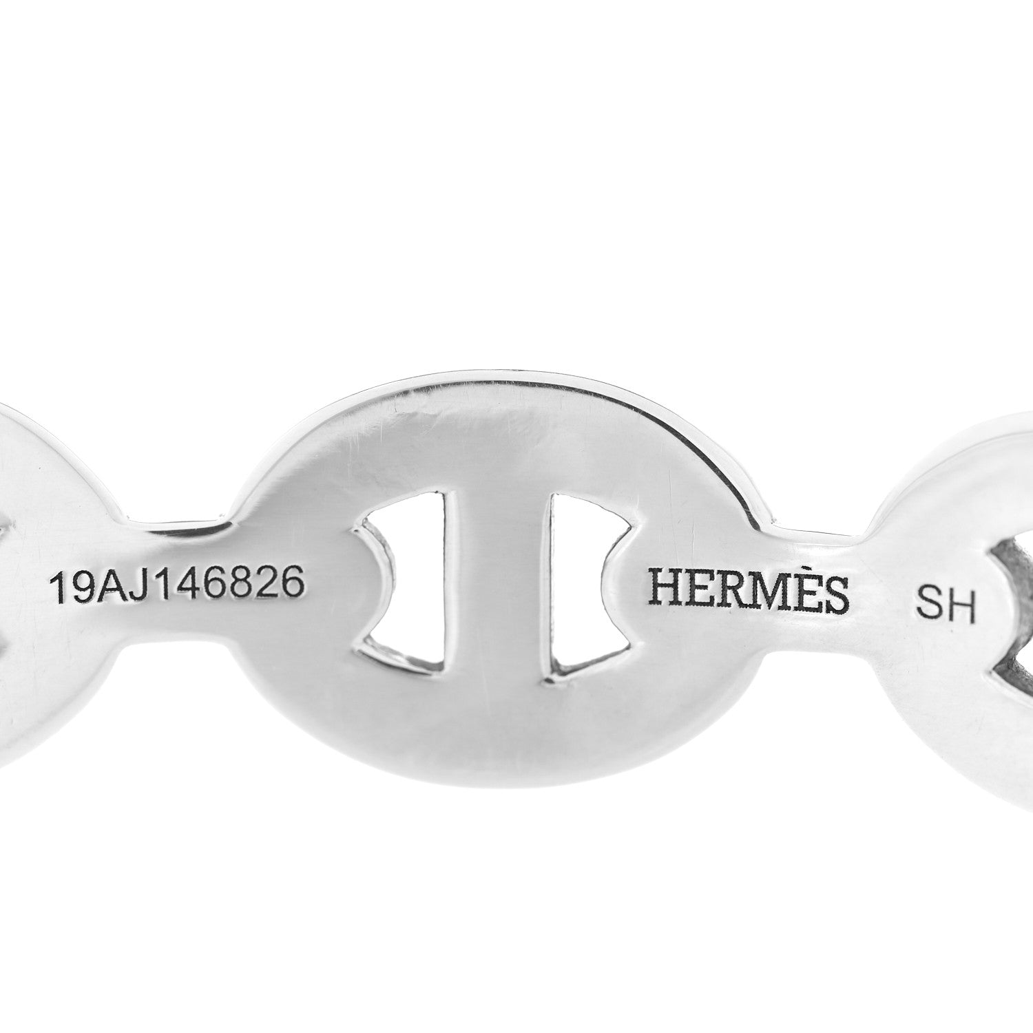 Hermes Sterling Silver MM Chaine d'Ancre Enchainee Cuff Bracelet SH 6 of 12