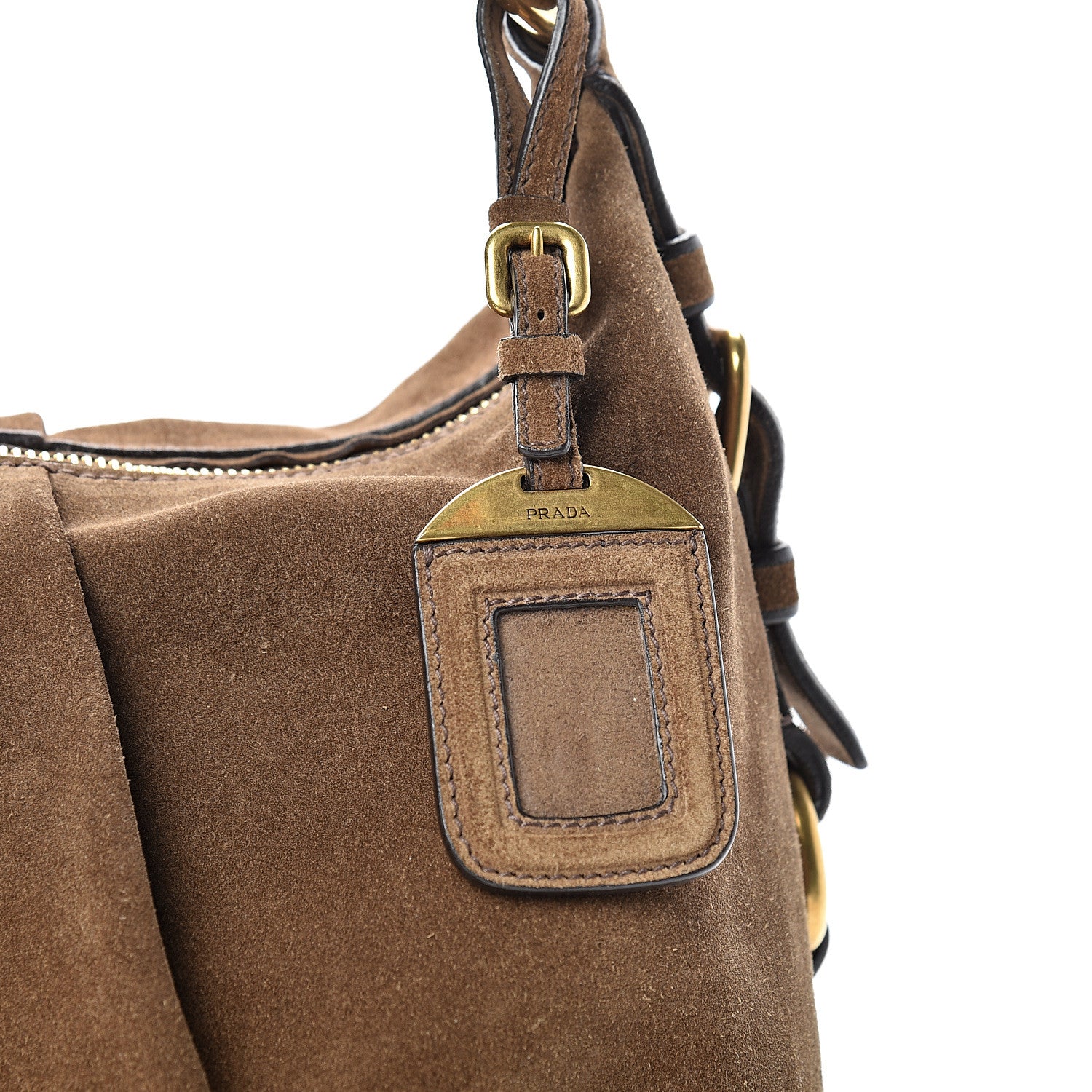 Prada Scamosciato Suede Hobo Brown 7 of 12