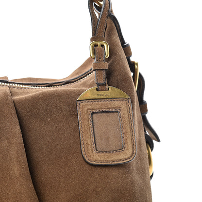 Prada Scamosciato Suede Hobo Brown 7 of 12
