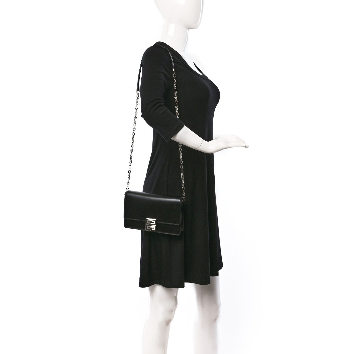 Calfskin Small 4G Chain Crossbody Black