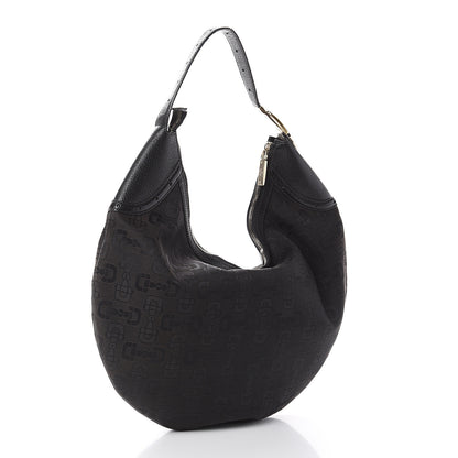 Gucci Canvas Horsebit Glam Hobo Dark Brown 2 of 8