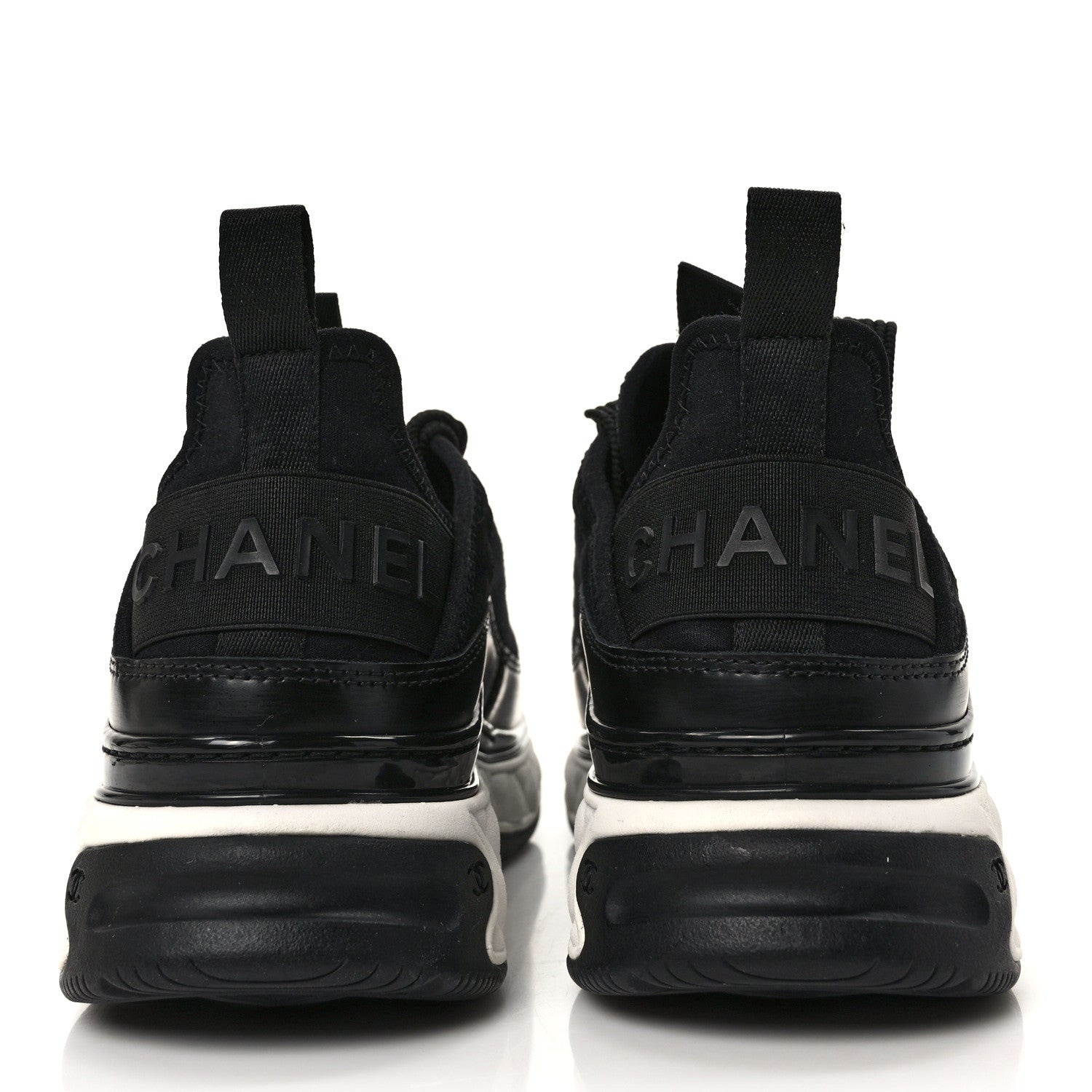 Chanel Velvet Calfskin Mixed Fibers CC Sneakers 36 Black 5 of 9