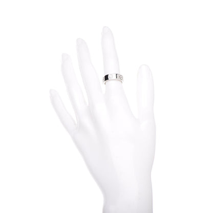 Cartier 18K White Gold 3 Diamond 5.5mm LOVE Ring 48 4.5 2 of 5