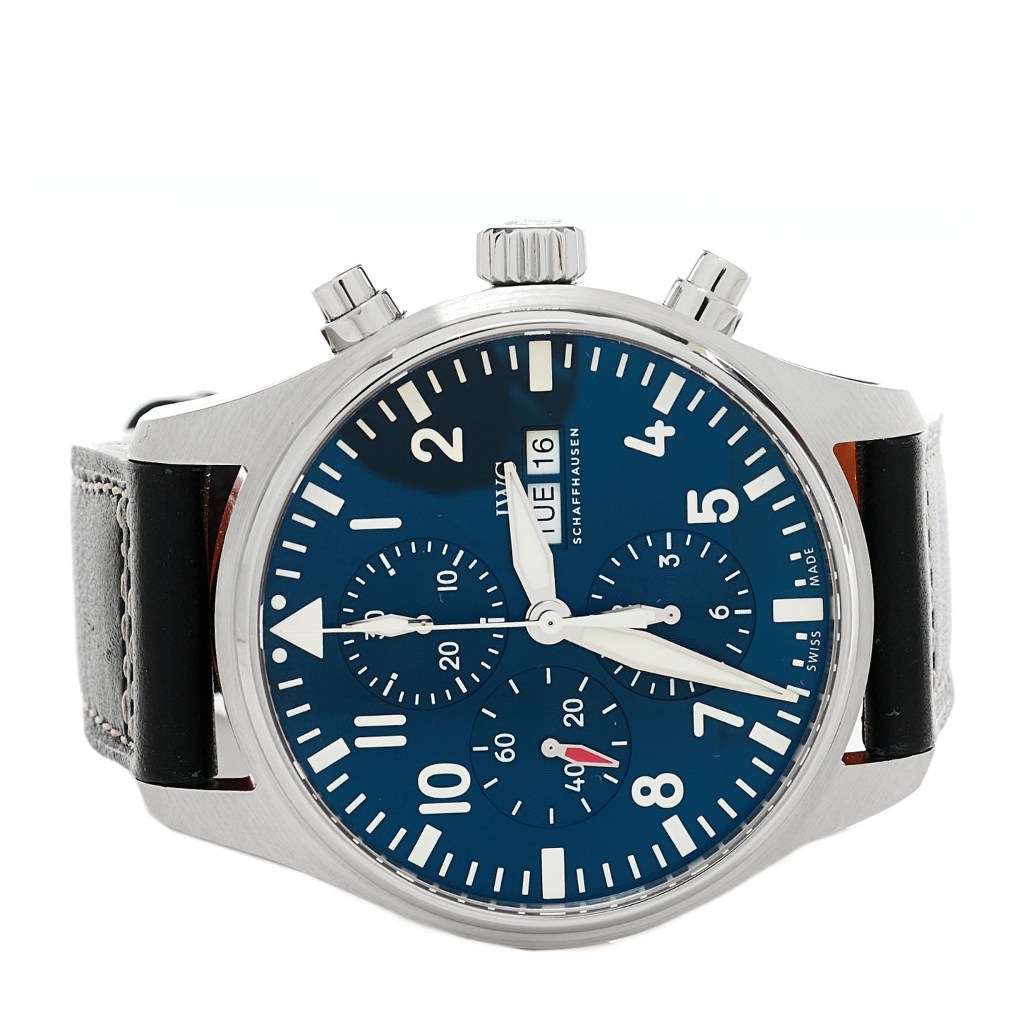 Stainless Steel Calfskin 43mm Pilot "Le Petit Prince" Chronograph Automatic Watch Blue IW377714