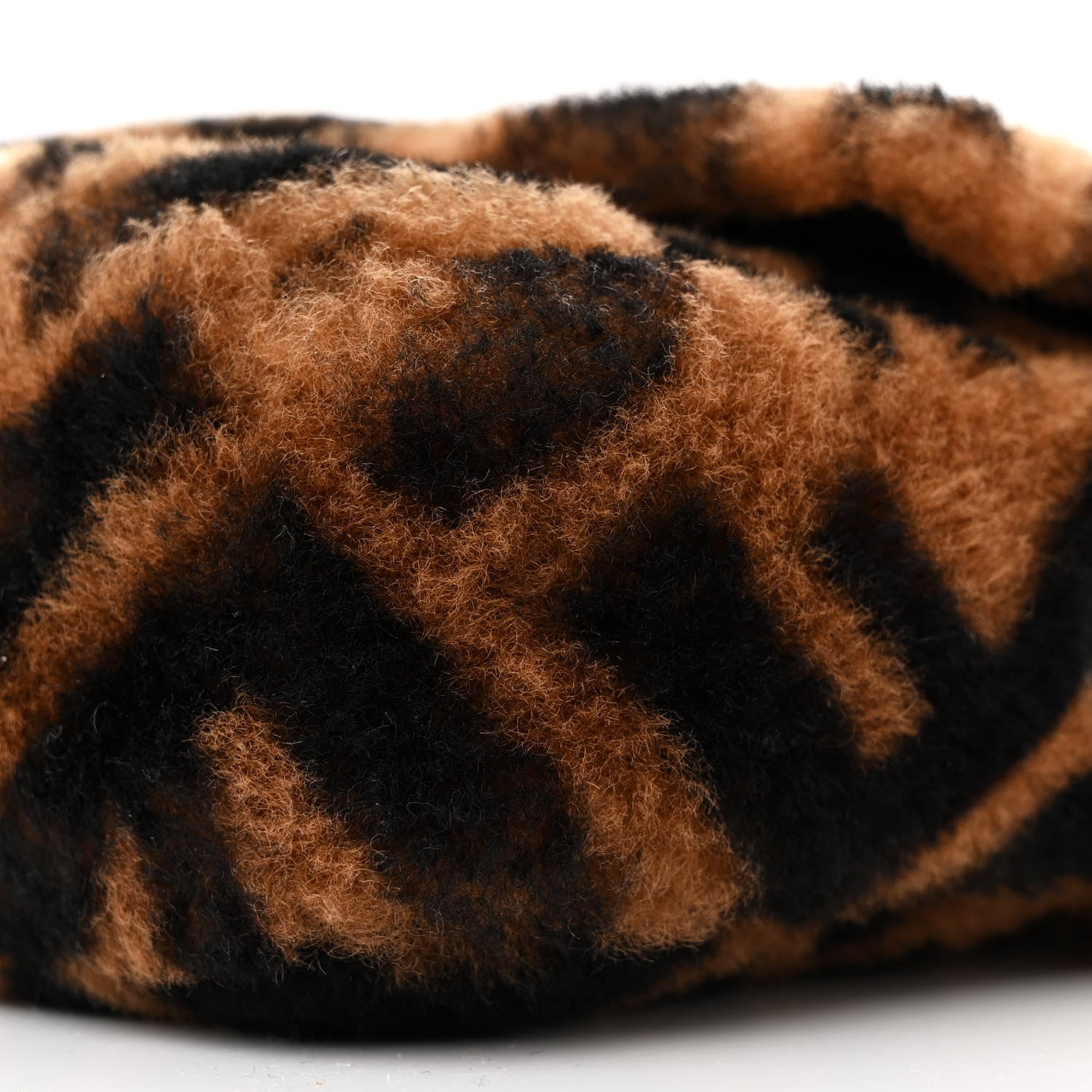 Fendi Shearling Vitello Dolce Macro FF 1974 Mini Baguette Tobacco Black 11 of 11