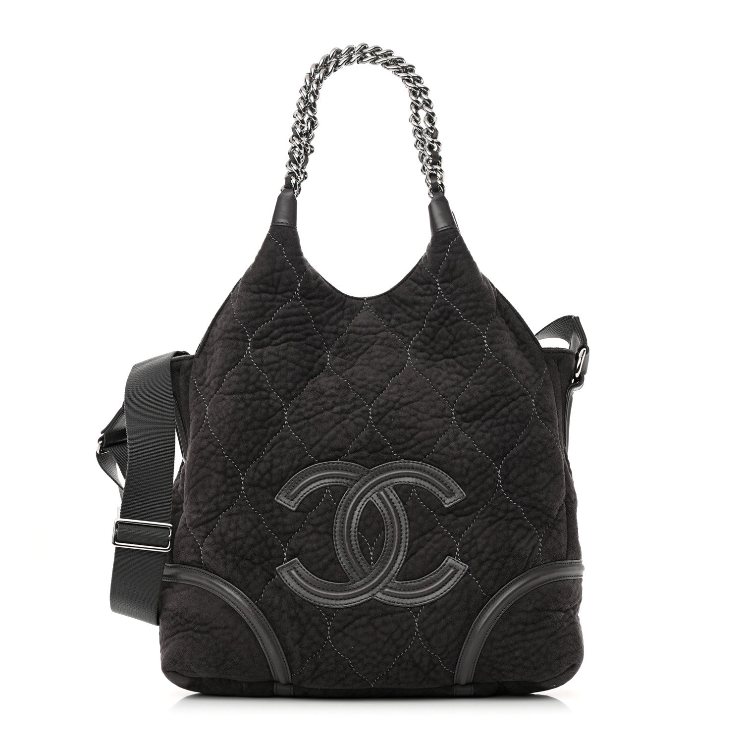 Chanel Microsuede Quilted Rodeo Drive Hobo Black 1 of 20