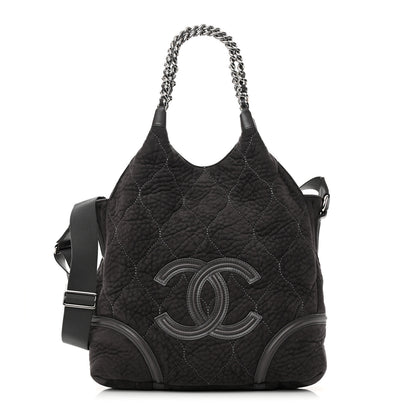 Chanel Microsuede Quilted Rodeo Drive Hobo Black 1 of 20