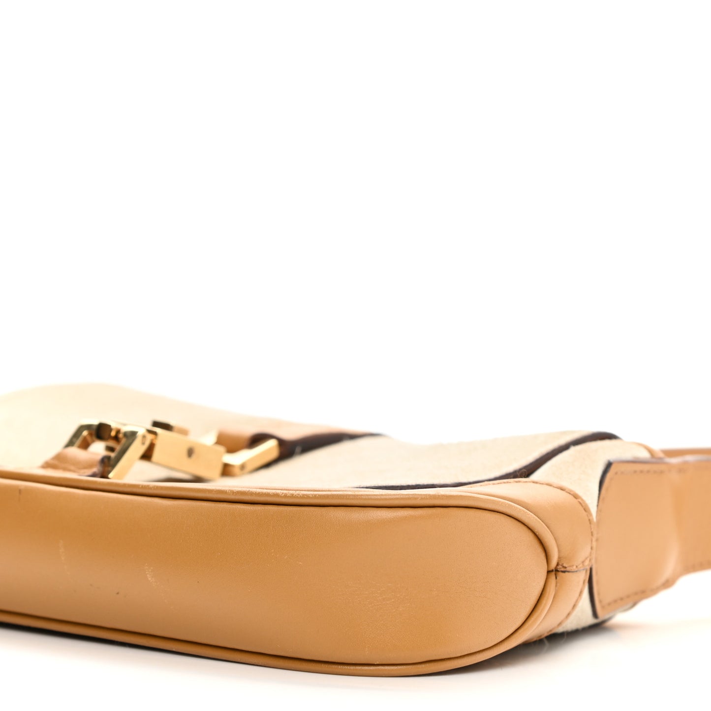 Suede Small Jackie O Flap Hobo Beige Brown