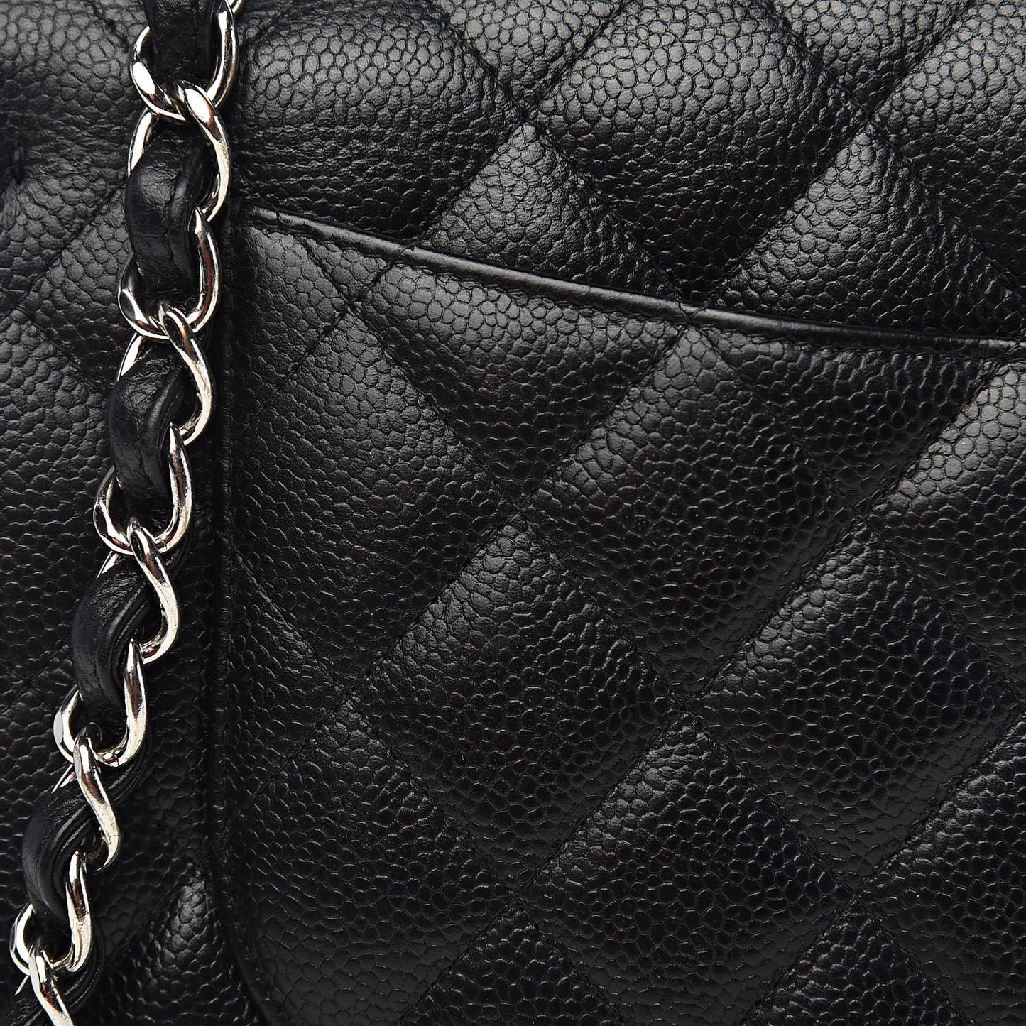 Caviar Quilted Jumbo Double Flap Black