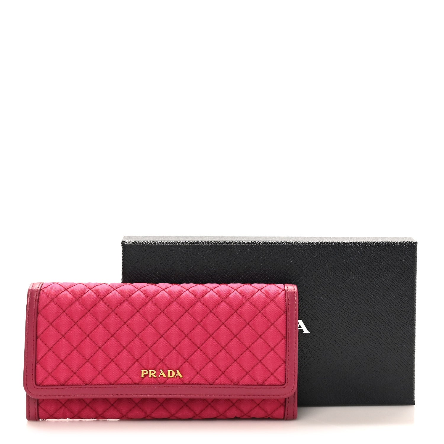 Prada Tessuto Nylon Quilted Continental Flap Wallet Ibisco 10 of 10