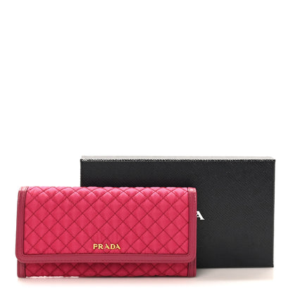 Prada Tessuto Nylon Quilted Continental Flap Wallet Ibisco 10 of 10