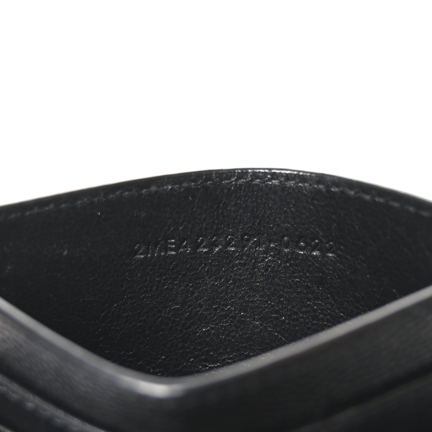 Saint Laurent Grain De Poudre Matelasse Chevron Monogram Credit Card Case Black 7 of 7