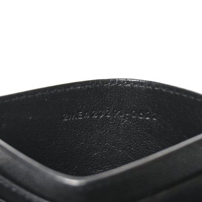 Saint Laurent Grain De Poudre Matelasse Chevron Monogram Credit Card Case Black 7 of 7