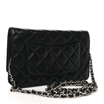 Chanel Lambskin Quilted Wallet On Chain WOC Black 3 of 12