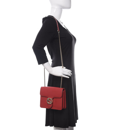 Gucci Dollar Calfskin Small Interlocking G Shoulder Bag Red 2 of 11