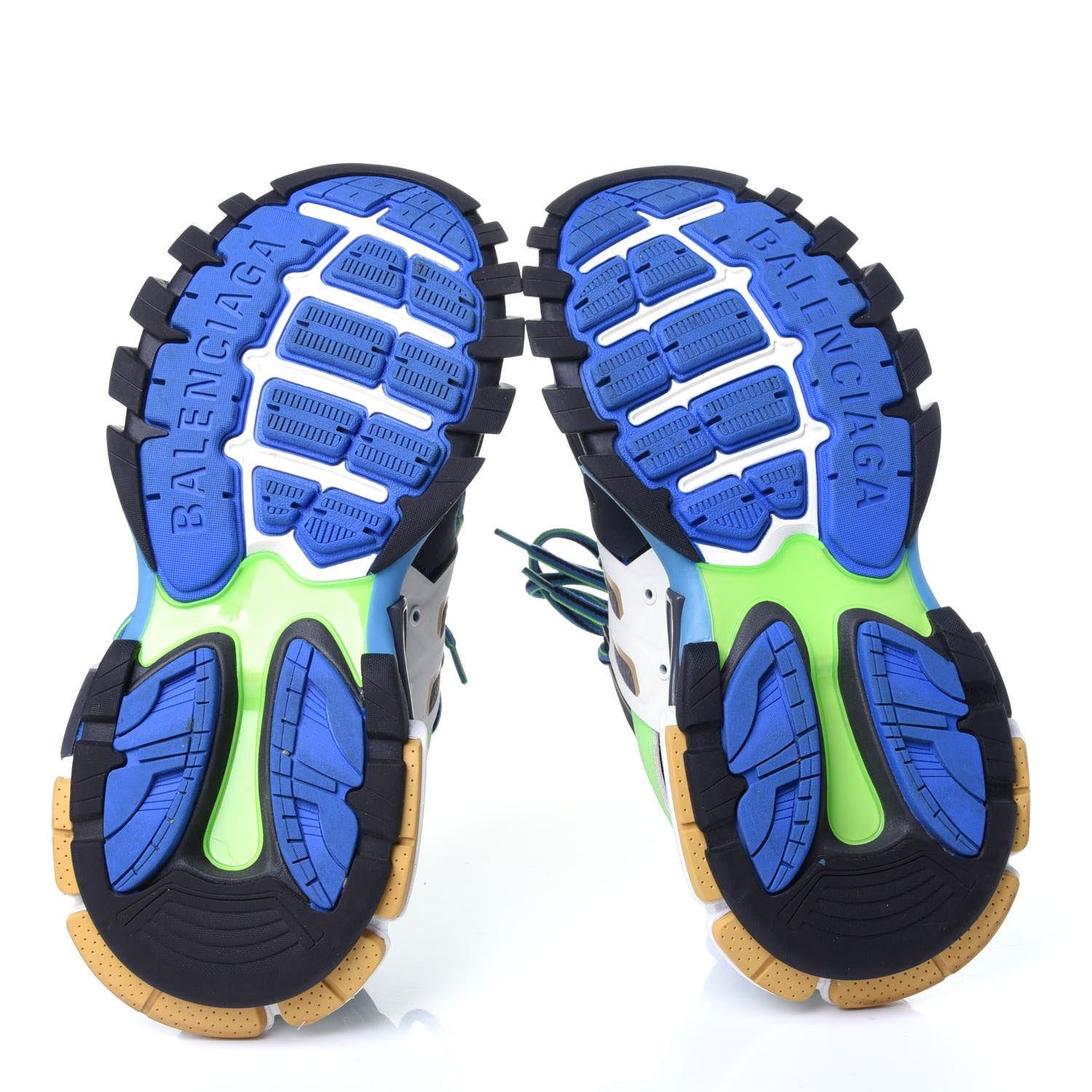 Balenciaga Mesh Nylon Mens Track Sneakers 39 Black Blue Green 7 of 10