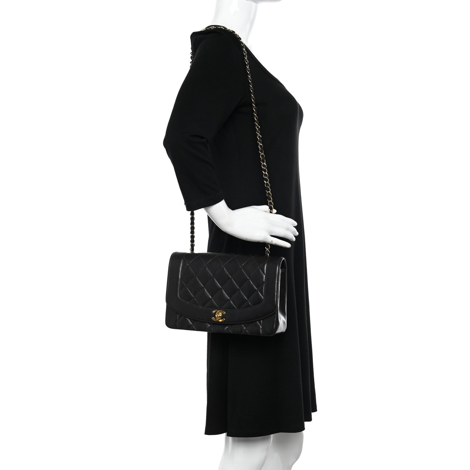 Chanel Lambskin Quilted Medium Single Flap Black 2 of 12